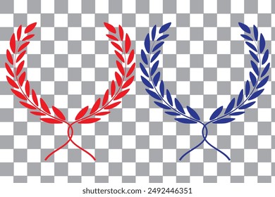 Laurel wreath of victory icon, set of gold, silver and bronze medals, laurel frame ranking decoration - vector