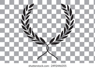 Laurel wreath of victory icon, set of gold, silver and bronze medals, laurel frame ranking decoration - vector