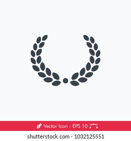 Laurel Wreath (Wheat) Icon / Vector