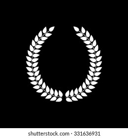 Laurel Wreath - white vector icon