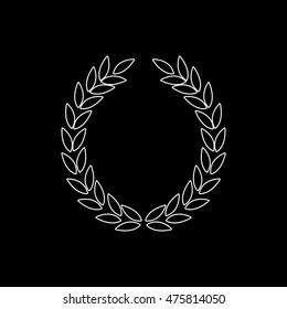 Laurel Wreath  - white vector icon