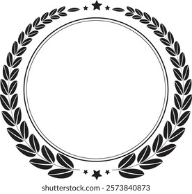 laurel wreath, winner award vector illustration. Branch of olive leaves of victory symbol, insignia emblem decoration design, triumph honor champion prize isolated on white