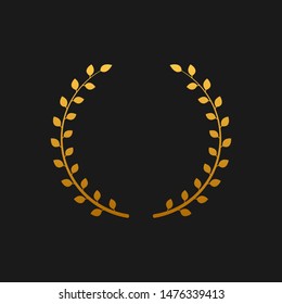 laurel wreath. winner round emblem. Vector illustration