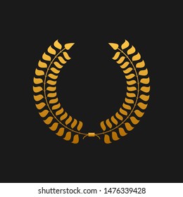 laurel wreath. winner round emblem. Vector illustration