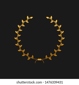 laurel wreath. winner round emblem. Vector illustration