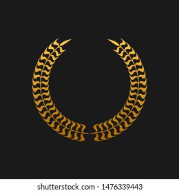 laurel wreath. winner round emblem. Vector illustration