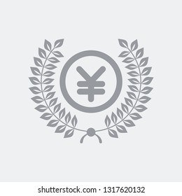 Laurel wreath with Yen symbol