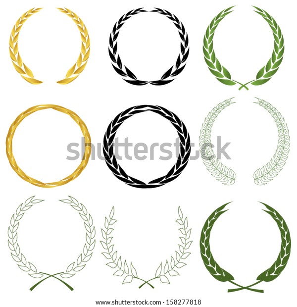 Laurel Wreaths Stock Vector (Royalty Free) 158277818