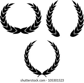 Laurel wreaths clipart drawing isolated