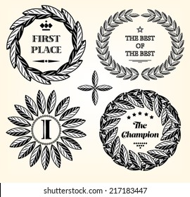 laurel wreaths design elements stock vector
