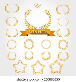 laurel wreaths, golden laurel concept
