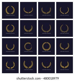 Laurel wreaths, Heraldic vector icon set