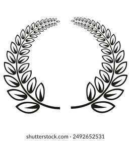 Laurel wreaths icon .Awards icon. Branches symbol,Silhouette .