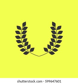 Laurel Wreaths icon flat. Black pictogram on white background. Vector illustration symbol and bonus button