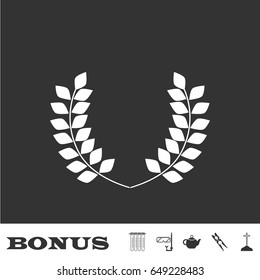 Laurel Wreaths icon flat. White pictogram on black background. Vector illustration symbol and bonus icons