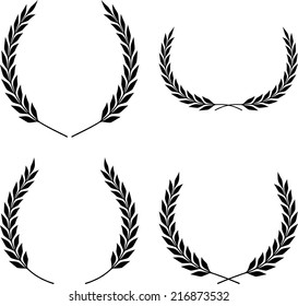 Laurel Wreaths Isolated. Vector laurel wreaths. Laurel wreaths set