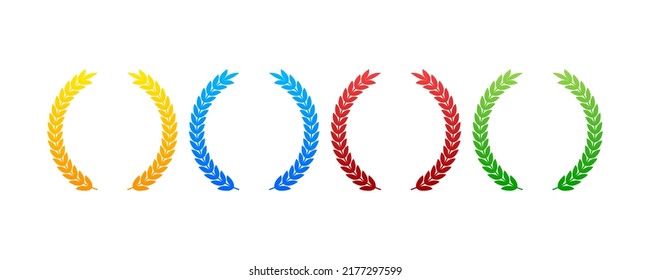 Laurel Wreaths. Laurel leaves symbol. Vintage leaf emblem