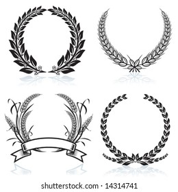 Laurel Wreaths pattern design, vector illustration file.