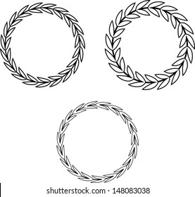Laurel wreaths round vector Isolated