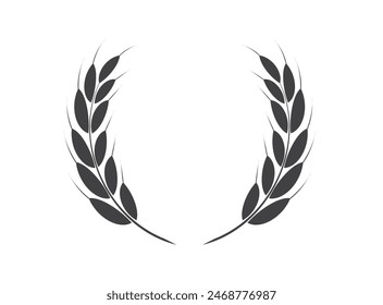 laurel wreaths Royalty. Wheat ears icon. depicting an award, winner, achievement, emblem. Vector illustration