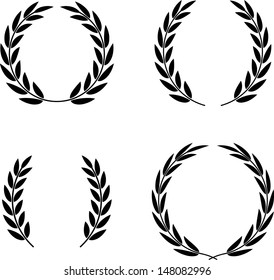 Laurel wreaths set vector isolated 