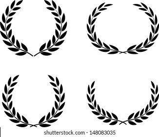 Laurel wreaths set vector isolated 