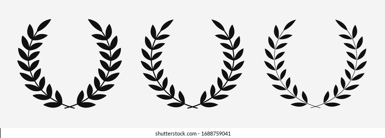 Laurel wreaths set vector isolated