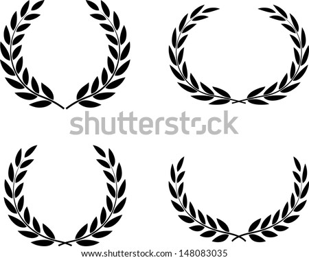 Laurel wreaths set vector isolated 