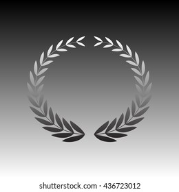 Laurel Wreaths sign. Gradient icon on gradient background.