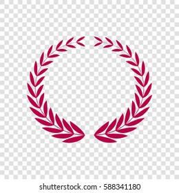 Laurel Wreaths sign. Vector. Bordo icon on transparent background.