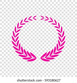 Laurel Wreaths sign. Vector. Magenta icon on transparent background.