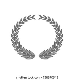 Laurel Wreaths sign. Vector. Shaded gray icon on white background. Isolated.