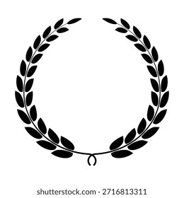 Laurel Wreaths. Simple flat black symbol design 
