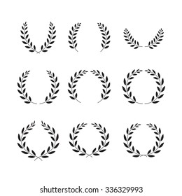 laurel wreaths symbol set