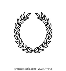 Black Laurel Wreath Reward Modern Symbol Stock Vector (Royalty Free ...