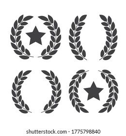 Laurel Wreaths Vector. Award signs with laurel wreath