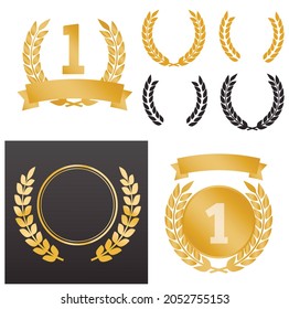 Laurel Wreaths Vector. Award signs with laurel wreath