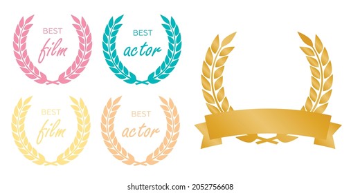 Laurel Wreaths Vector. Award signs with laurel wreath