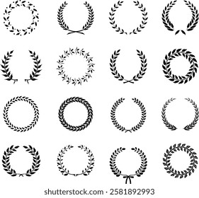 laurel wreaths vector design.Emblem Crests logo element set. Heraldic logo, vintage laurel wreaths, Logo Design Elements