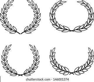 Laurel Wreaths Vector Isolated