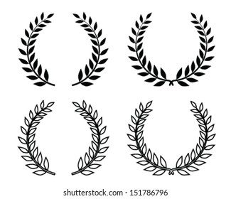 Laurel wreaths, vector isolated