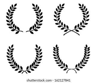 Laurel wreaths, vector isolated