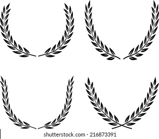 Laurel Wreaths Vector. Vector laurel wreaths. Laurel wreaths isolated
