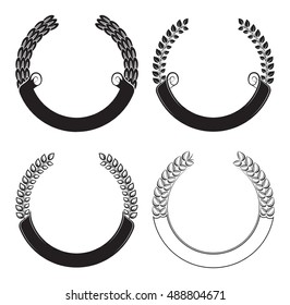 Laurel wreaths vector set 
