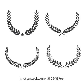 Laurel wreaths vector set. Victory vector element