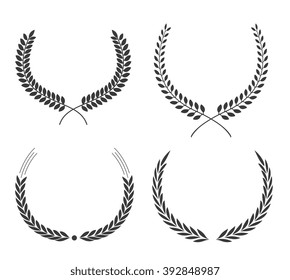 Laurel wreaths vector set. Victory vector element