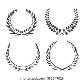 Laurel wreaths vector set. Victory vector element