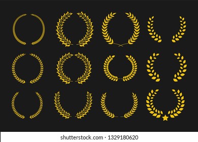 Laurel Wreaths Vector set. Winner symbol for your design