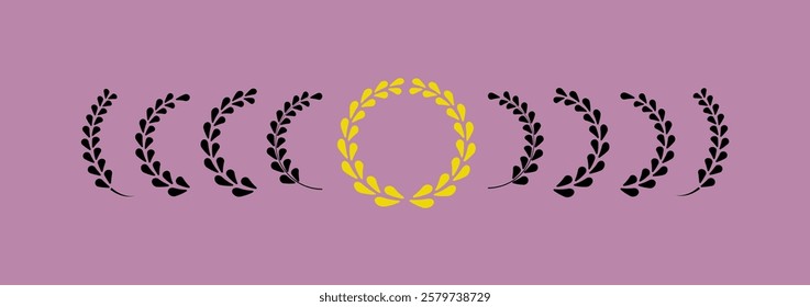 laurel wreaths, Laurel wreath design element,  laurel wreaths and branches with leaves. Laurel wreath vector icon.