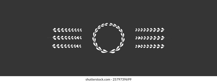 laurel wreaths, Laurel wreath design element,  laurel wreaths and branches with leaves. Laurel wreath vector icon.